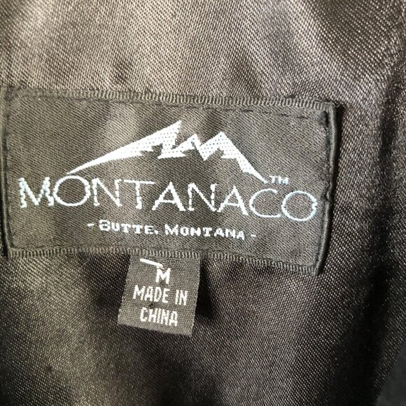 Montanaco Jacket Womens M Black Leather Knit Sleeves Studded Southwestern Boho - Picture 6 of 16